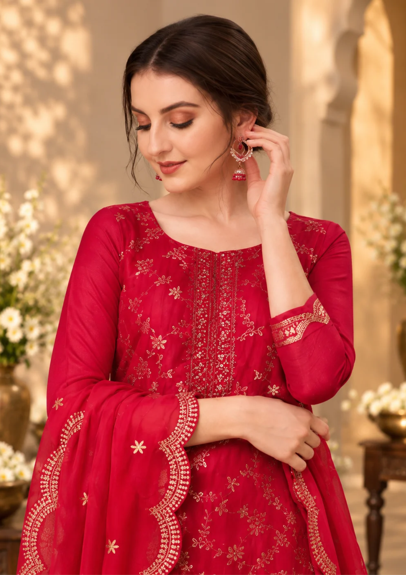 Salwar Suit with Intricate Golden Embroidery