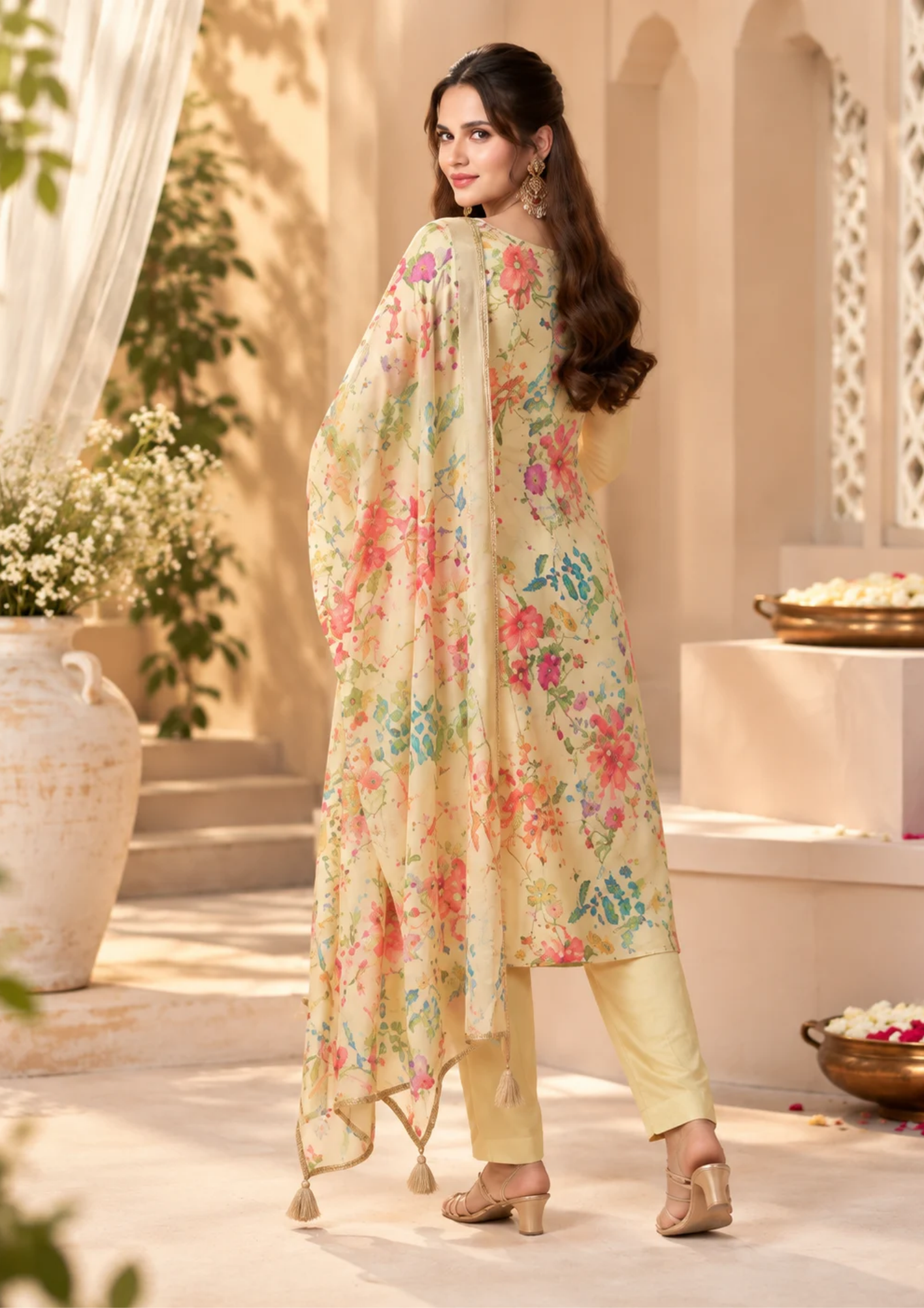 Salwar Suit with Vibrant Floral Embroidery