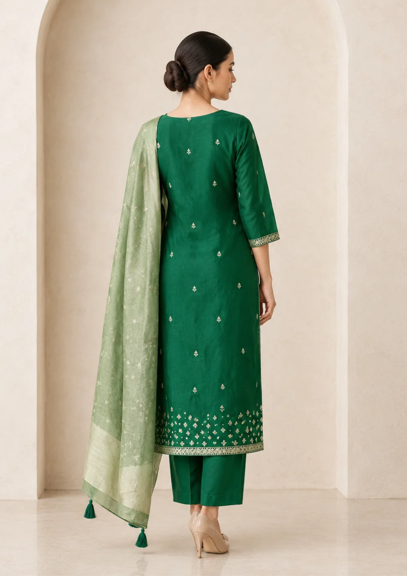 Salwar Suit with Elegant Golden Detailing