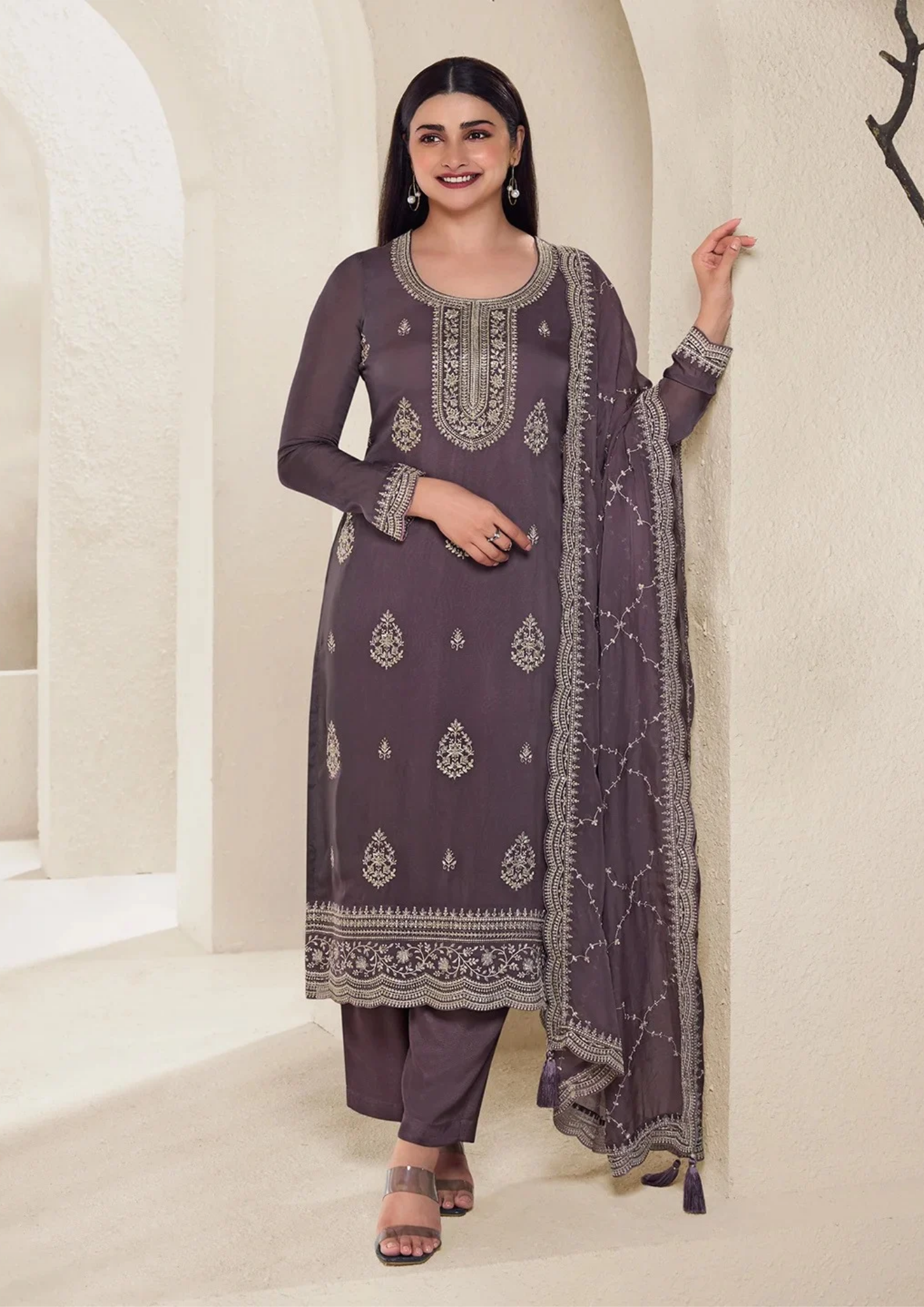 Salwar Suit with Exquisite Silver Embellishments