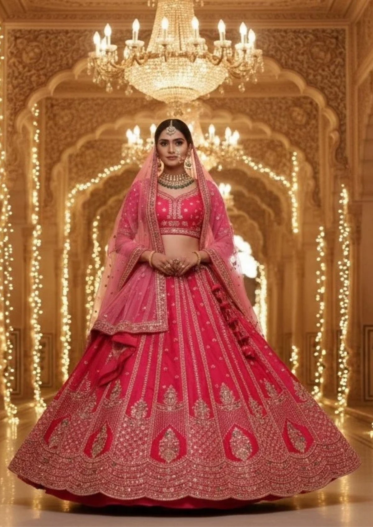Bridal Lehenga Set With Heavy Embroidered
