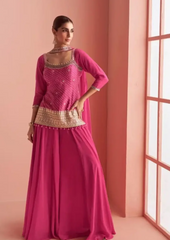 Embellished Peplum Sharara Set with Dupatta