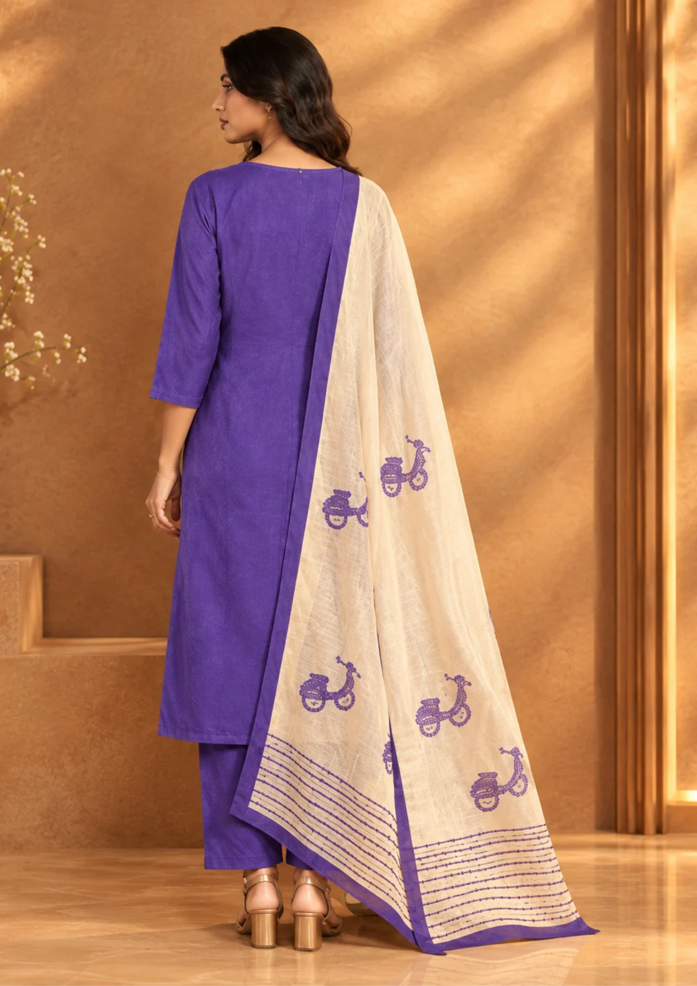 Salwar Suit with Printed Statement Dupatta
